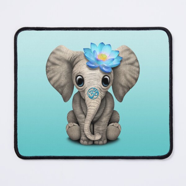 Item preview, Zen Elephant with Blue Yoga Om Symbol designed and sold by JeffBartels.