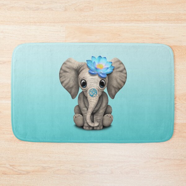 Item preview, Zen Elephant with Blue Yoga Om Symbol designed and sold by JeffBartels.