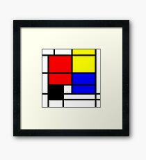 Mondrian style art deco design in basic colors Framed Print