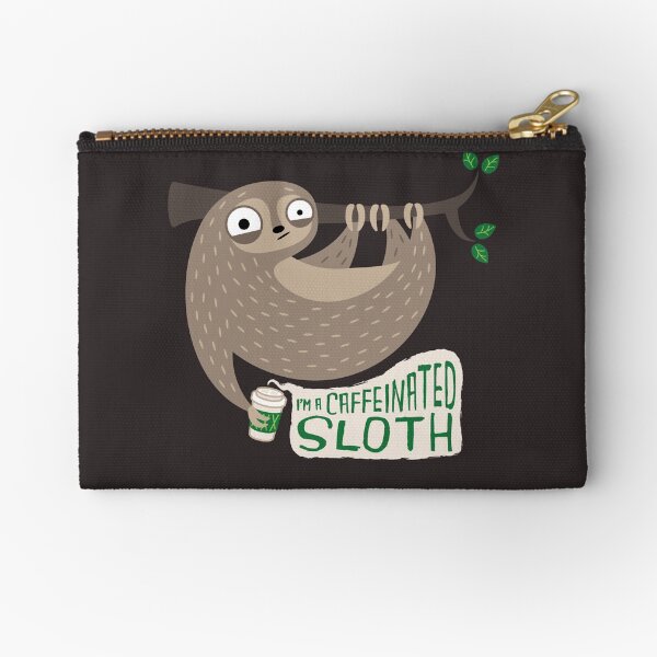 Caffeinated Sloth Zipper Pouch