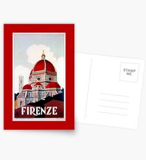 Florence Firenze 1920er Jahre italienische Reiseanzeige, Duomo Postkarten