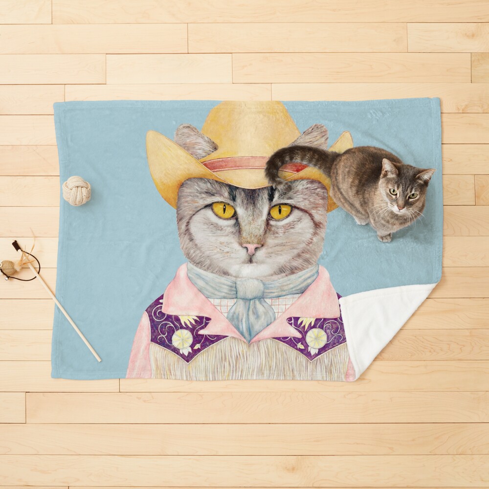 Cowboy Cat Pet Blanket