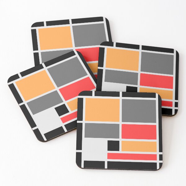 Item preview, Mondrian style design orange red black gray designed and sold by aapshop.