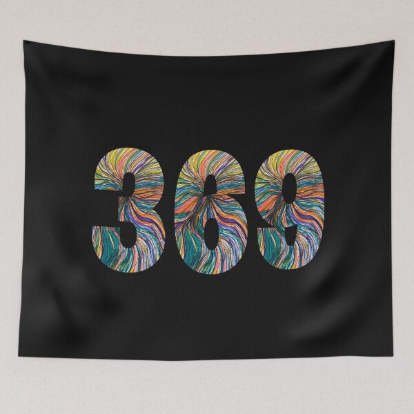 Item preview, Tesla magic manifesting numbers with multicolored abstract interiors designed and sold by Mary Egan.
