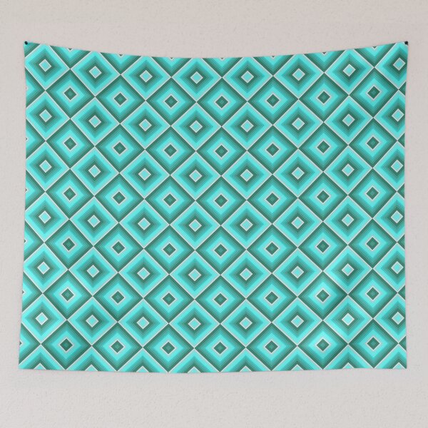 Item preview, Tropical Sea colour inspired offset geometric print designed and sold by 1DaisyChainLane.