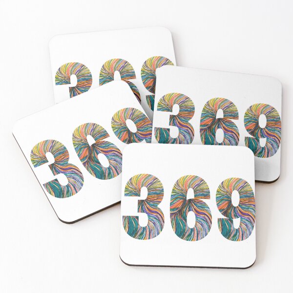 Item preview, Tesla magic manifesting numbers with multicolored abstract interiors designed and sold by Mary Egan.