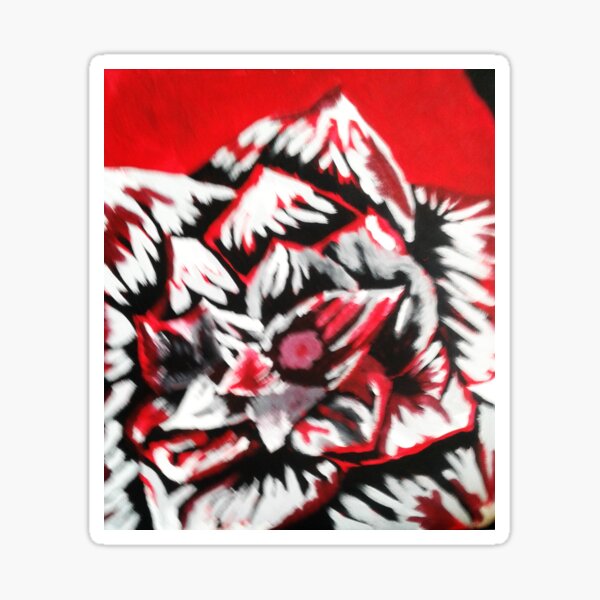 Red Abstract Flowers Sticker