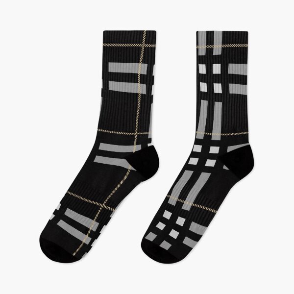 Item preview, Legendary Royal Black and Grey Scottish Tartan-Black Tartan Plaid with Tan and White Accents designed and sold by 69Designs-MP.