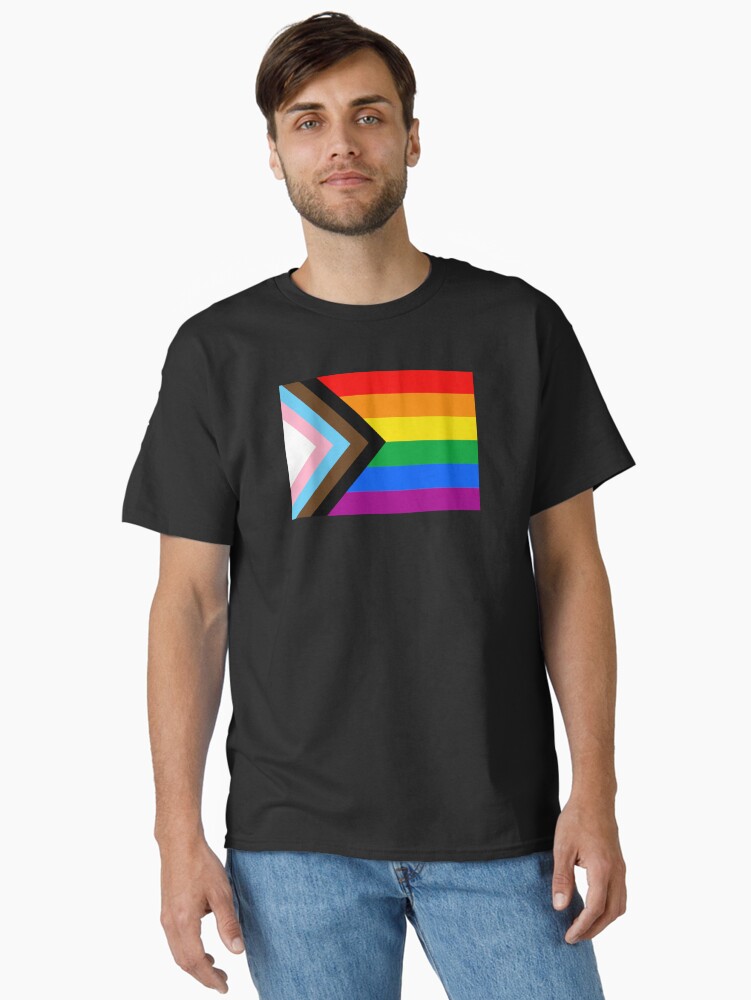 Thumbnail 1 of 7, Classic T-Shirt, Progress Pride Flag designed and sold by Gayesthetic.