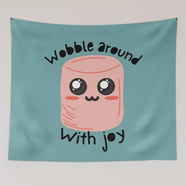 Item preview, Kawaii Pink Marshmallow - Wobble around with joy  designed and sold by SalxSal.