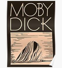 Retro Art Deco Moby Dick book cover art Poster