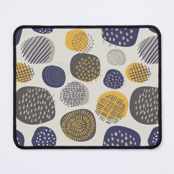 Item preview, Abstract Pattern of Circles in Navy and Mustard designed and sold by latheandquill.