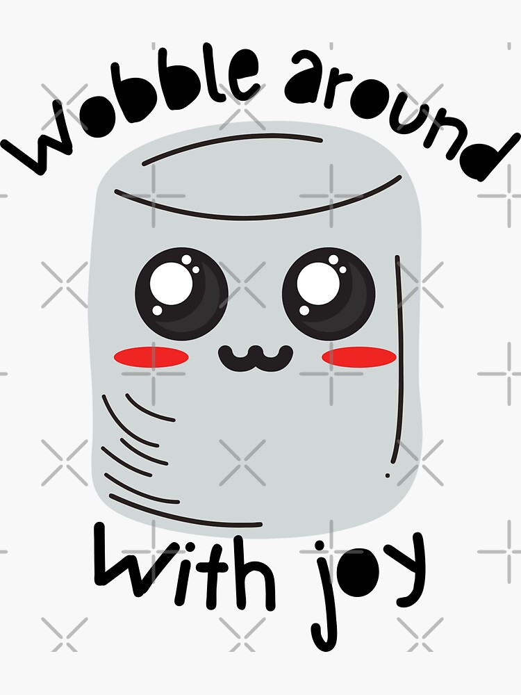 "Kawaii White Marshmallow Wobble around with joy " Sticker by SalxSal