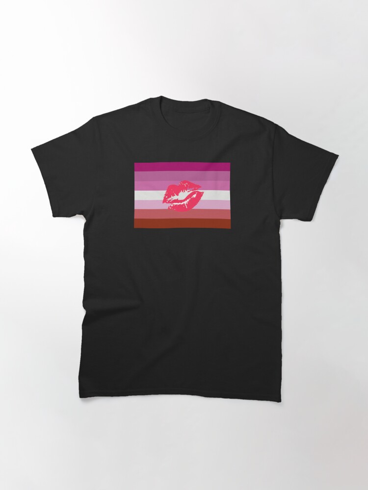 Thumbnail 3 of 7, Classic T-Shirt, Lipstick Lesbian Pride Flag designed and sold by Gayesthetic.