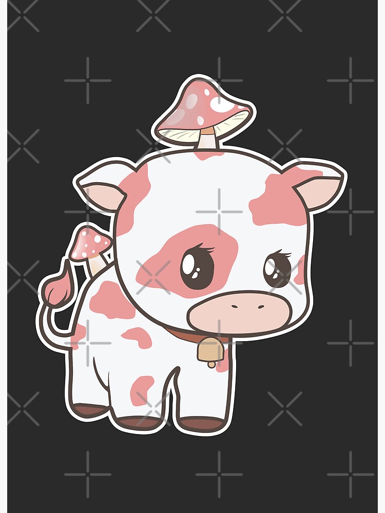 Strawberry Cow kawaii Art Board Print for Sale by MayBK