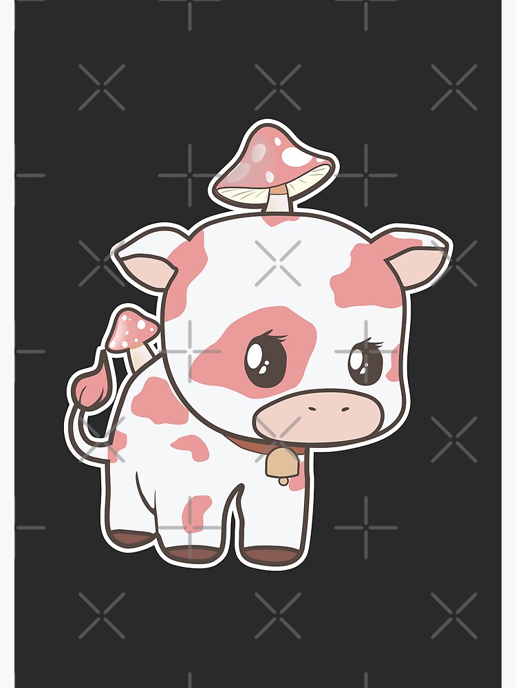 Strawberry Cow kawaii Greeting Card for Sale by MayBK