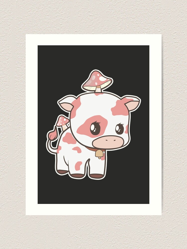 Strawberry Cow kawaii Greeting Card for Sale by MayBK