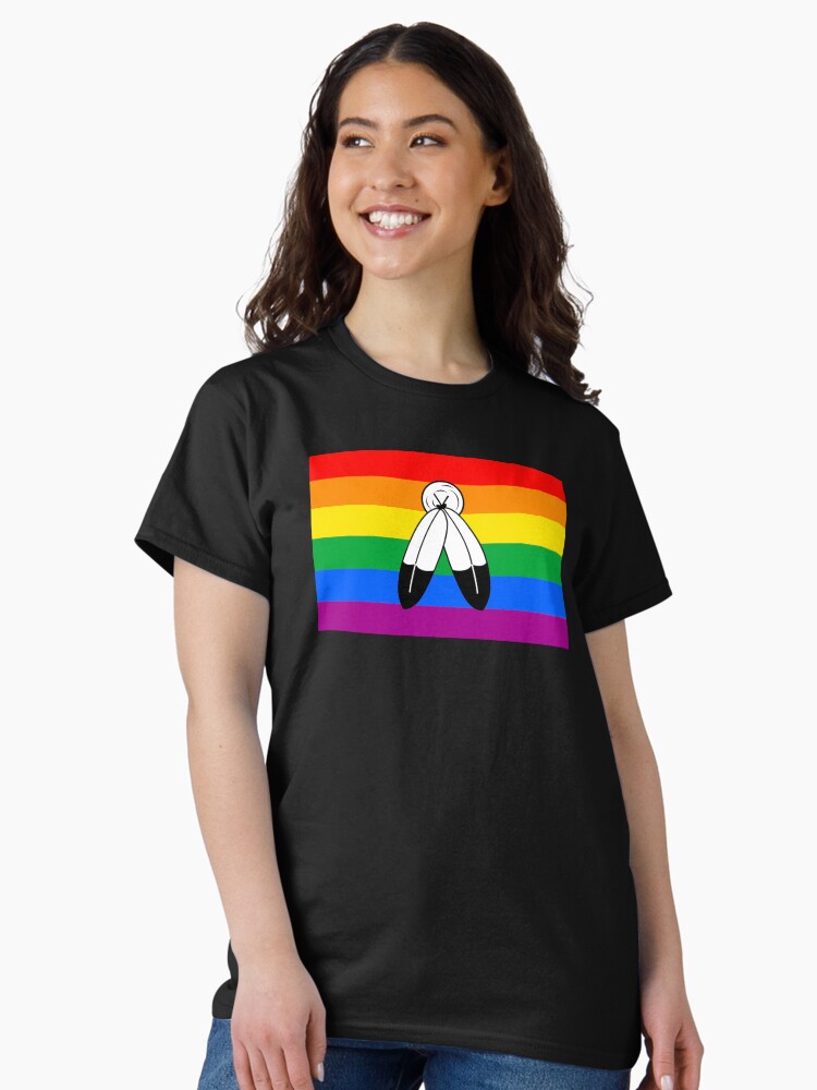 Thumbnail 2 of 7, Classic T-Shirt, Two Spirit LGBTQ+ Pride Flag designed and sold by Gayesthetic.