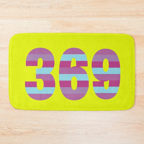 Item preview, Tesla magic manifesting numbers in bold affirming stripes of grape, plum, cherry and cotton candy blue. designed and sold by Mary Egan.