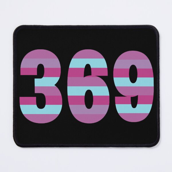 Item preview, Tesla magic manifesting numbers in bold affirming stripes of grape, plum, cherry and cotton candy blue. designed and sold by Mary Egan.