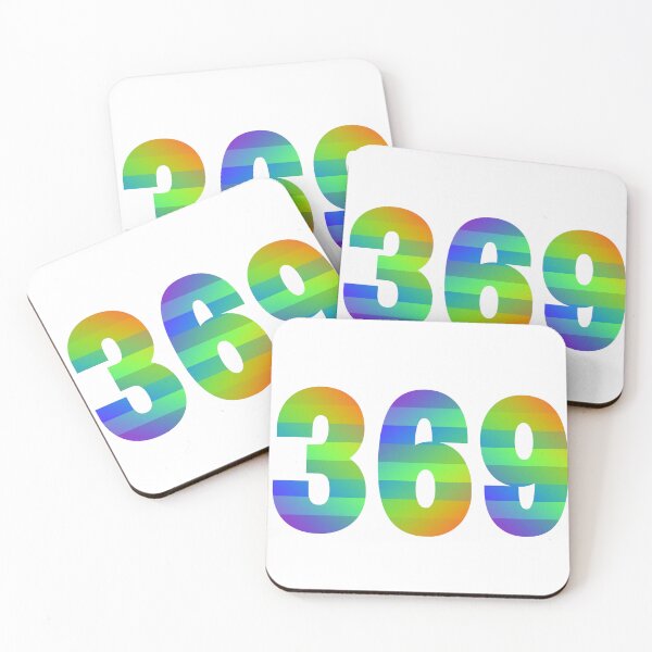Item preview,  Tesla magic manifesting numbers in bold affirming rainbow stripes  designed and sold by Mary Egan.