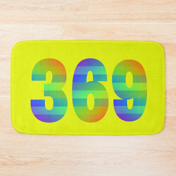 Item preview, Tesla magic manifesting numbers in bold affirming rainbow stripes designed and sold by Mary Egan.