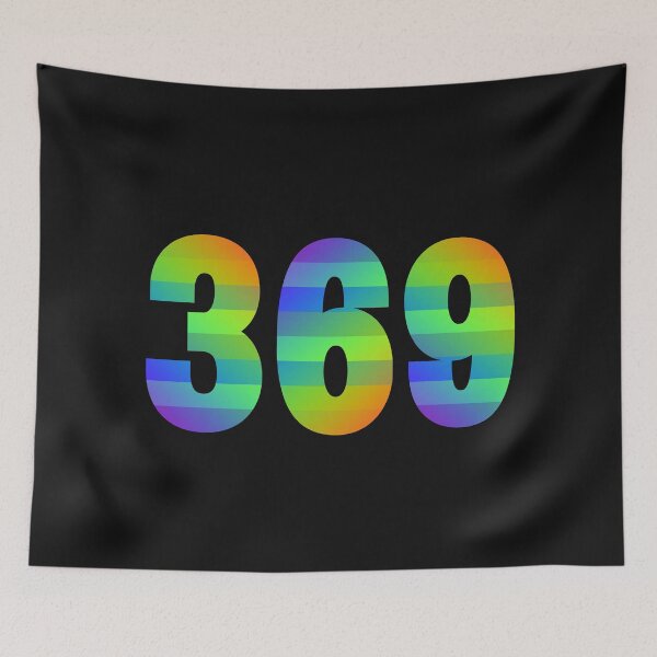 Item preview,  Tesla magic manifesting numbers in bold affirming rainbow stripes  designed and sold by Mary Egan.