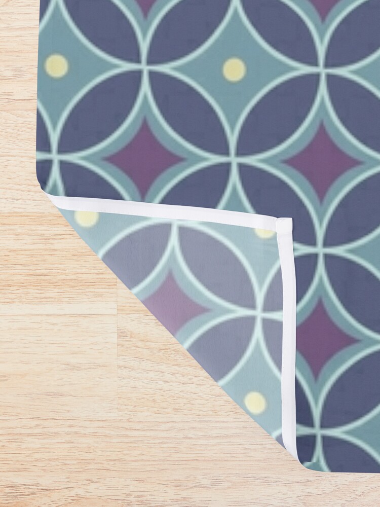 Alternate view of Blue and Purple Indonesian Batik Seamless Pattern Shower Curtain