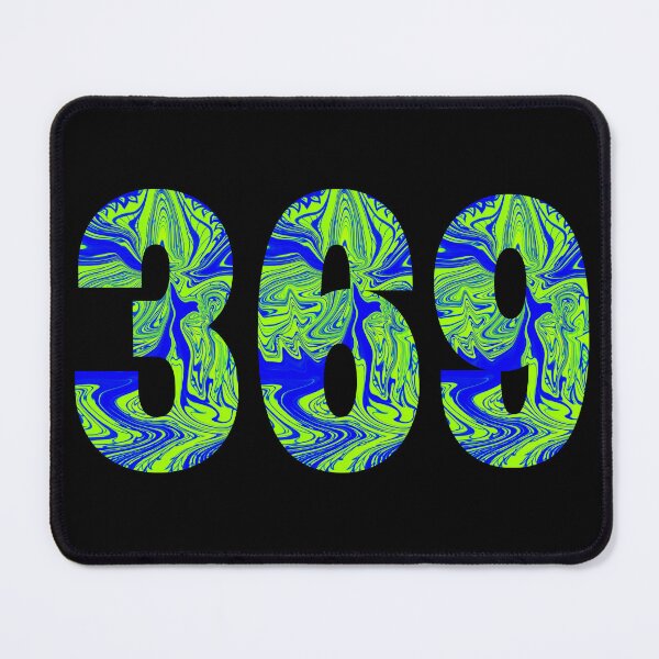 Item preview, Tesla magic manifesting numbers ina vibrant and bold, blue and green psychedelic liquid design designed and sold by Mary Egan.
