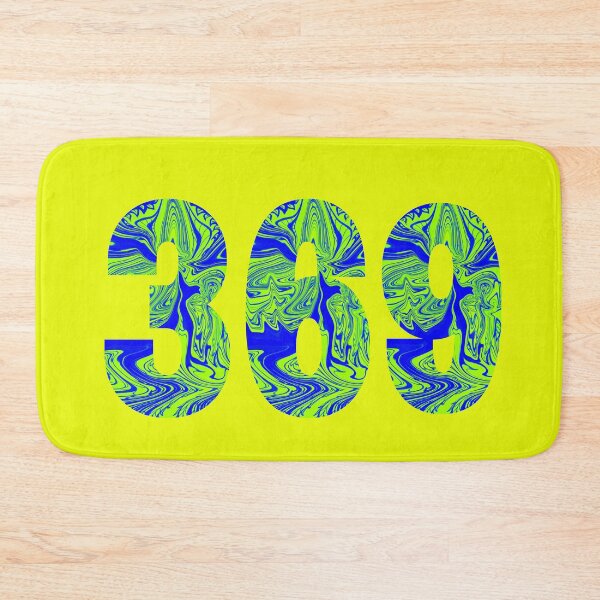 Item preview, Tesla magic manifesting numbers ina vibrant and bold, blue and green psychedelic liquid design designed and sold by Mary Egan.