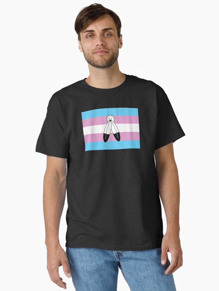 Thumbnail 2 of 7, Classic T-Shirt, Two Spirit Trans Pride Flag designed and sold by Gayesthetic.