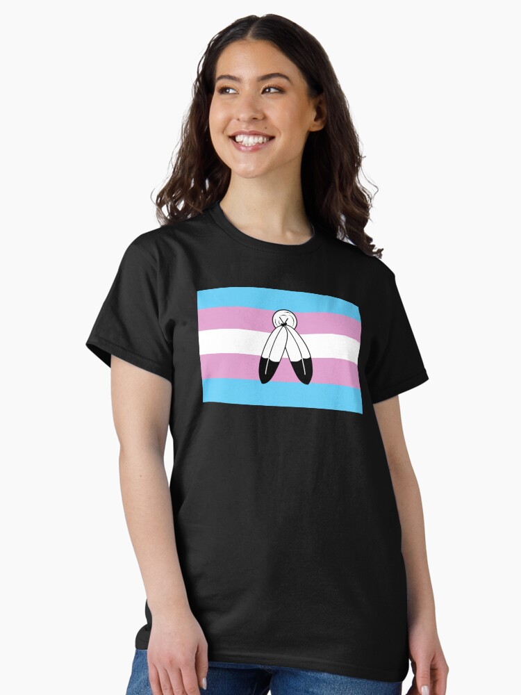 Thumbnail 1 of 7, Classic T-Shirt, Two Spirit Trans Pride Flag designed and sold by Gayesthetic.