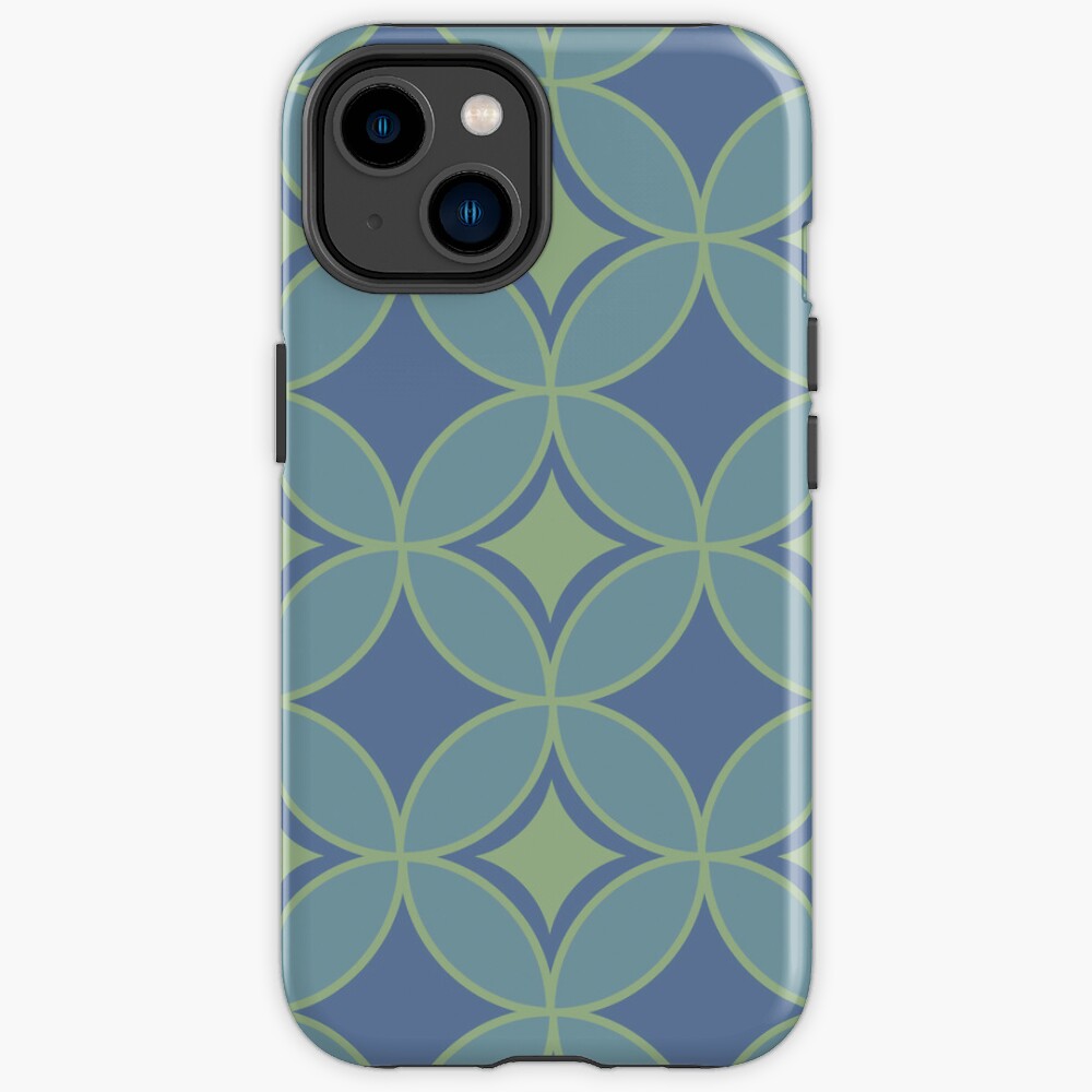 Green and Blue Indonesian Batik Pattern Variation iPhone Case