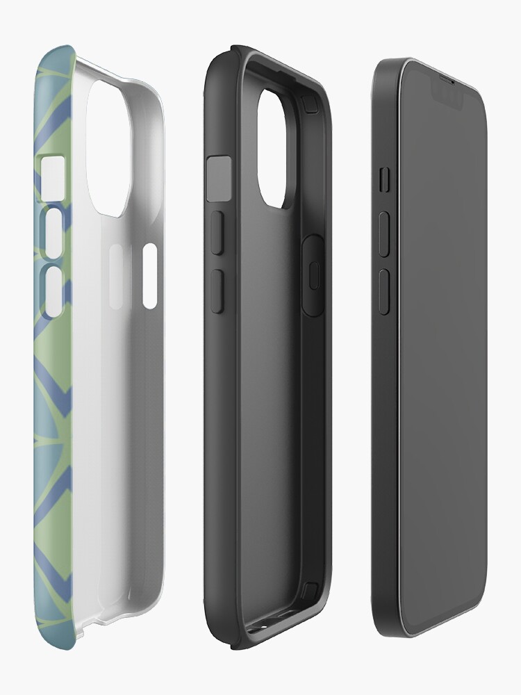 Alternate view of Green and Blue Indonesian Batik Pattern Variation iPhone Case