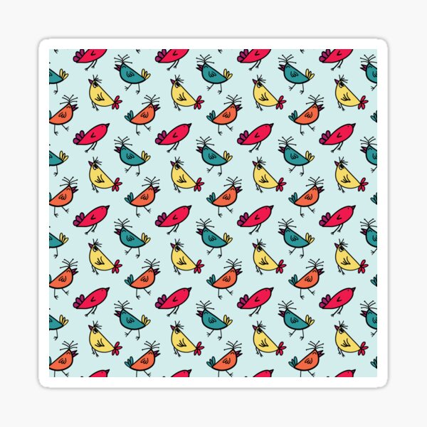 Colorful Little Birds Sticker