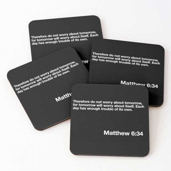 Item preview, Bible Verse Gift for Christians: Matthew 6:34 (Black) designed and sold by onlyforjesus.