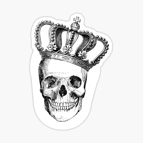 Grinding Skull With Crown Sticker