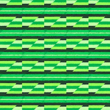 Artwork thumbnail, Colorful Green Abstract Geometric Stripes Pattern by Zeph1
