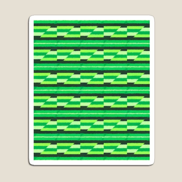 Item preview, Colorful Green Abstract Geometric Stripes Pattern designed and sold by Zeph1.