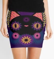Minifalda Encanto felino floral oscuro