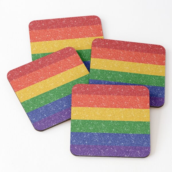 Glitter Rainbow Pride Flag Coasters (Set of 4)
