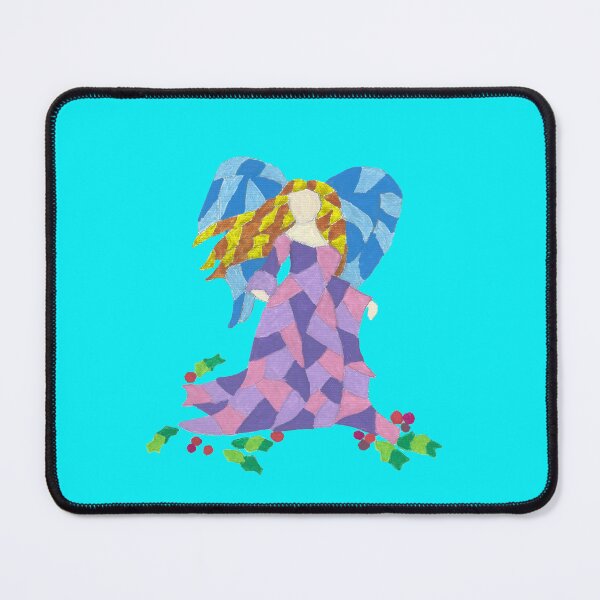 Item preview, Angel Painting in a Colorful Geometric Pop Art Style on Light Blue designed and sold by AliCatOriginals.