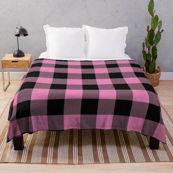 Item preview, Gingham Plaid Pattern-Pink and Black designed and sold by 69Designs-MP.