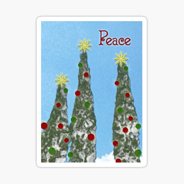 Peace, Christmas Card Sticker