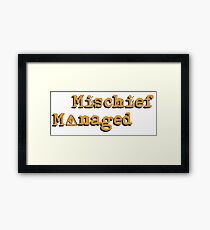 Mischief Managed Framed Print