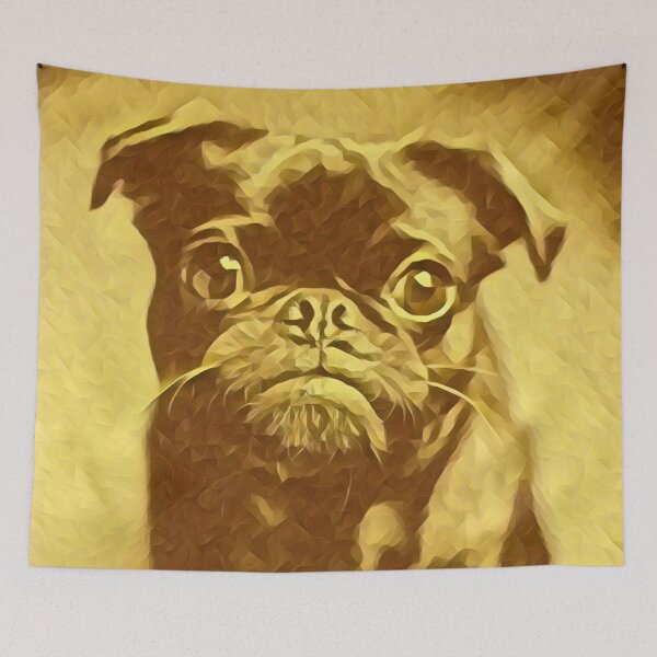 Item preview, Gold Portrait Puppy Pug Life Art designed and sold by TheWildFlix.