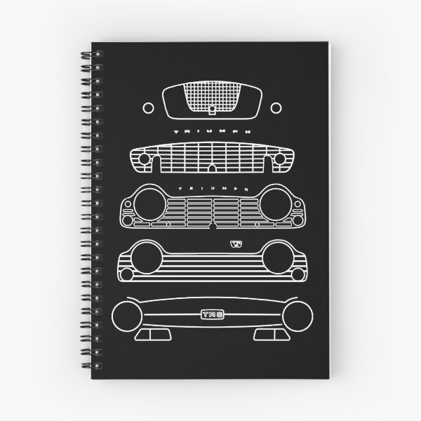 Item preview, Triumph TR evolution classic 1950s-1960s British sports cars white outline graphic designed and sold by CleopatraLopes.
