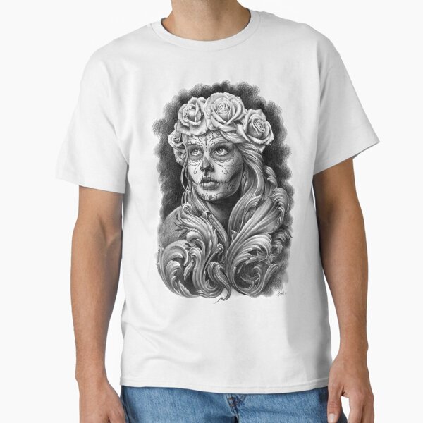 Item preview, Black and Grey Catrina with a crown of roses. designed and sold by cias.