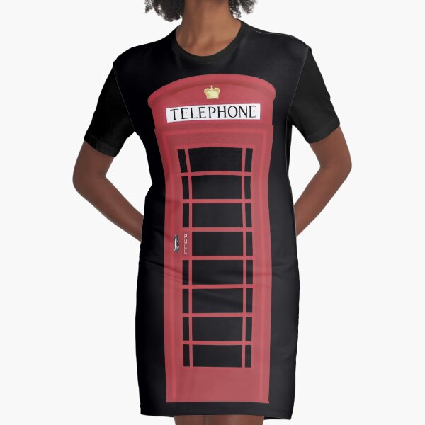 NDVH Telephone Box Graphic T-Shirt Dress