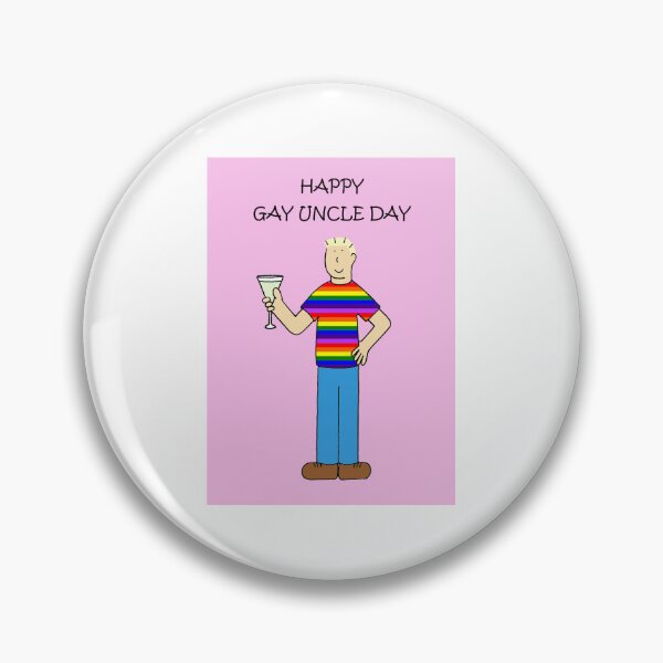Item preview, Gay Uncle Day August 14th Cartoon Man in Rainbow T-shirt designed and sold by KateTaylor.